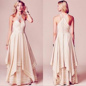 Free People Jill’s Edition Beige Bohemian Summer Dress / Wedding Dress Size 6.